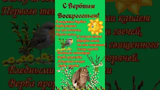 Вербное Воскресенье! Красивое поздравление с Вербным Воскресеньем! Музыкальная открытка. #Shorts