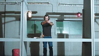 Raylan at shooting range after being shot | Justified S03E01