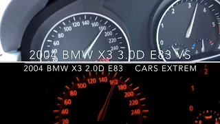 0-210 KM/H RACE: 2004 BMW X3 3.0d E83 VS 2004 BMW X3 2.0d E83