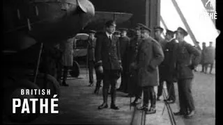 King George & Queen Mary - Inspecting French Sailors And Looking Over Aeroplane (1914-1918)