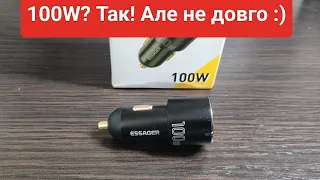 Автомобільна зарядка Essager 100W F698 USB + USB-C PD QC огляд + тест