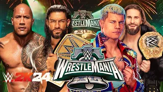 WWE 2K24 WrestleMania 40 2024 The Rock & Roman Reigns vs. Cody Rhodes & Seth "Freakin" Rollins