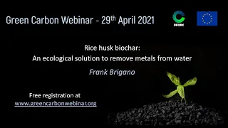 58. Green Carbon Webinar - Rice husk biochar: An ecological solution to remove metals from water