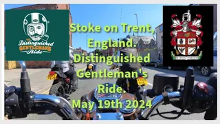 Distinguished Gentleman's Ride, Royal Enfield Classic 350. Stoke on Trent, England. May 19th 2024.