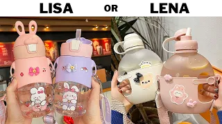 LISA OR LENA 💖✨ [water bottles] which one do you like? 🤍