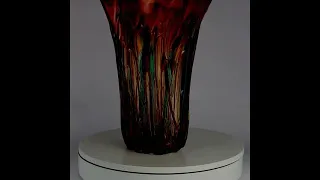 Original Murano Glass handmade Red Filante Vase
