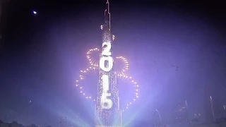 Burj Khalifa Dubai New Year's Eve Fireworks 2015!! Spectacular Show Never seen before..