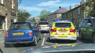 Blue light run North Yorkshire Police roads policing - 2 car convoy