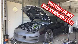 Putting my 383 stroker LT1 in my car after 3 YEARS of building it!!!