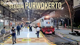 Midnight walk at Purwokerto Railway Station waiting for Argo Dwipangga Train ‼️ Jawa Tengah