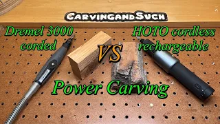 HOTO Cordless Vs Dremel 3000 power carver test /not a review/￼