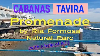 CABANAS DE TAVIRA (Algarve Portugal) walking tour on the wooden boardwalk by Ria Formosa 5/2023 HD