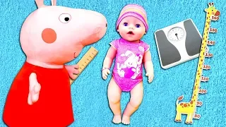 Pipsa possu & vauvanukke ostoksilla. Reborn nuken pituus ja paino. Vauvanuken lelut.