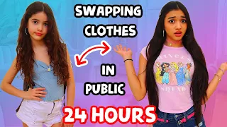 SWAPPING CLOTHES WITH MY LITTLE SISTER| JASMINE & BELLA