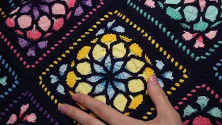 EXCLUSIVE! Плед Витраж крючком. Crocheted Stained glass blanket