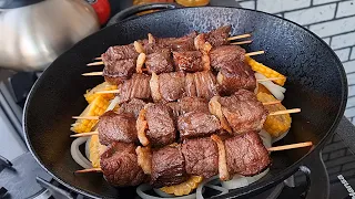 Shish kebab in a cauldron with potatoes! Amazing Dishes for Lunch or Dinner!