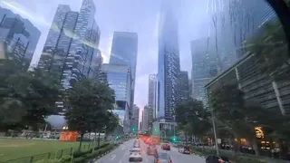 Double Decker Bus POV - Singapore Central Business District Ft Lao Pa Sat , Skyscrapers ! SG Bus 🚌