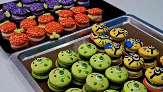 Character Macaron Making (Cheese, Blueberry, Vanilla oreo, Matcha nutella) - Korean street food