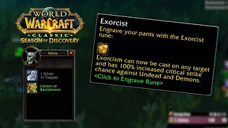 How to get the Paladin Exorcism rune in Season of Discovery (SoD)