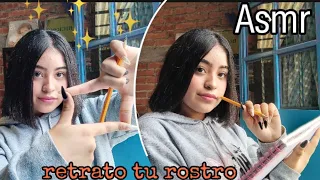 Asmr| roleplay dibujo tu rostro ✏️👩‍🎨// tomo tus medidas ✨