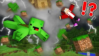 Mikey & JJ Caught in a TORNADO in Minecraft Challenge (Maizen Mazien Mizen)