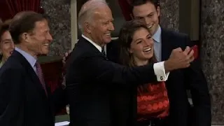 Biden Snaps Selfies, Blows Kisses at Swearing In