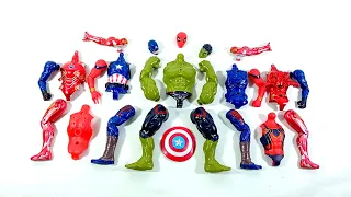 avengers superhero toys.. red spiderman vs ironman vs captain america vs hulk smash.. merakit mainan