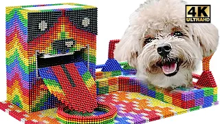DIY - Make Puppy Dog Food Dispenser At Home From Magnetic Balls (Satisfying) | Magnet World Series