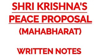 SHRI KRISHNA'S PEACE PROPOSAL || FULL SUMMARY IN HINDI WITH NOTES