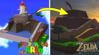 Super Mario 64 Whomp's Fortress Recreated in Zelda Breath of the Wild