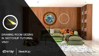 Sketchup Tutorial| Sketchup Interior Design Tutorial | DRAWING ROOM (Speed design)