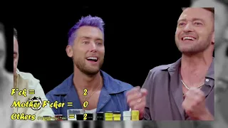 *NSYNC Hot Ones "Cuss Counter" | Did they beat Gordon Ramsay's record?🤣