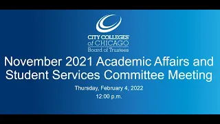 November 2021 Academic Affairs and Student Services Committee Meeting