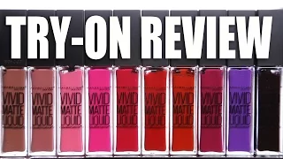 NEW - MAYBELLINE VIVID MATTE LIQUID | Try On Review