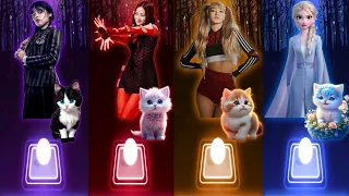 Cute Cats Dance | Wednesday Bloody Mary | Jisoo Flower | Lisa Money | Elsa Enemy | Cat Songs