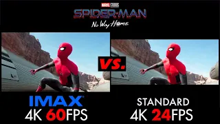 SPIDERMAN No Way Home IMAX 60fps vs. Standard 24fps TRAILER THROWDOWN! (4K Ultra HD)