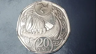 2018 VIKING BOAT 20p Coin VALUE + REVIEW Elizabeth II Isle of Man