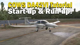 Cows DA42VI | Start-Up and Run-up! | IRL DA42 Pilot!