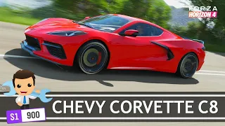 Forza Horizon 4 New Car Tuning - Chevrolet Corvette C8 Stingray Coupe S1 Tune & Gameplay