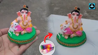 🪷मात्र 10 मिनट में बनाये गणपति की मूर्ति/Ganpati idol making with Super clay
