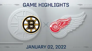 NHL Highlights | Bruins vs. Red Wings -  Jan 2, 2022