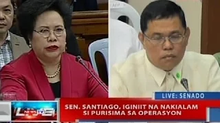 NTVL: Sen. Santiago, iginiit na nakialam si Purisima sa operasyon