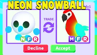 Trading NEON SNOWBALL in Adopt Me!