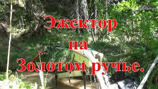 Мою эжектором на золотом ручье. Первые пробы.