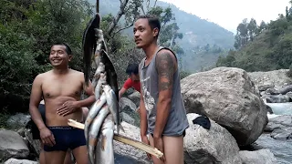 BARE HAND FISHING IN NEPAL | ASALA FISHING | HIMALAYAN TROUT FISHING |