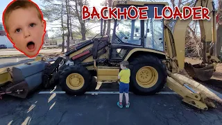 Construction Vehicles for Kids | Exploring a Backhoe Loader!