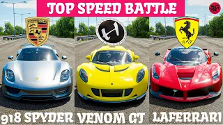 Forza Horizon 4 Top Fastest Cars - Hennessey Venom GT vs Porsche 918 Spyder vs Ferrari LaFerrari