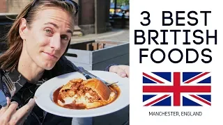 British Food Tour - 3 Dishes You HAVE to Try in England! (Americans try British food)