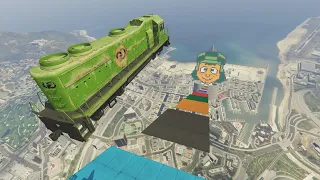 MEGA RAMPA IMPOSIBLE CON EL TREN!! - GTA V ONLINE