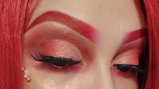 Easy Red Cut Crease Makeup Look